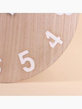 Horloge en bois blanchi 60cm