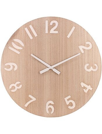 Horloge en bois blanchi 60cm