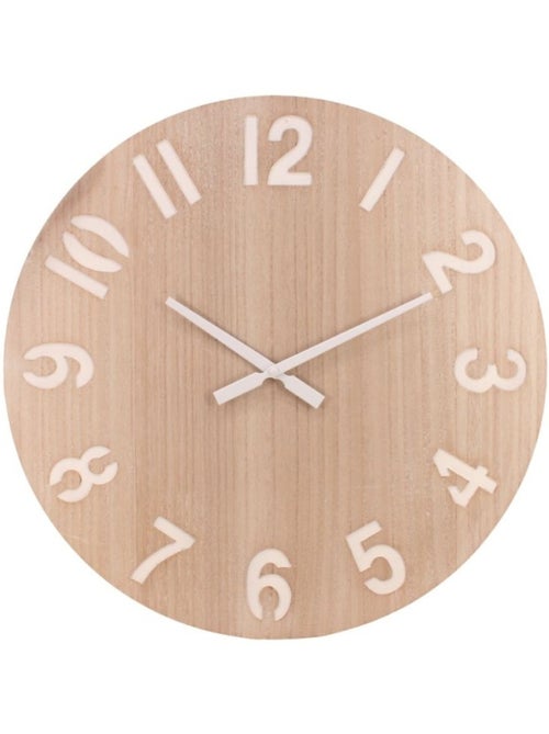 Horloge en bois blanchi 60cm - Kiabi Horloge en bois blanchi 60cm - Kiabi