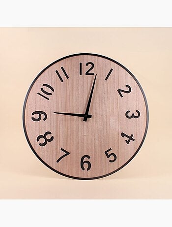 Horloge en bois et métal 60cm
