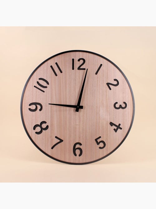 Horloge en bois et métal 60cm - Kiabi
