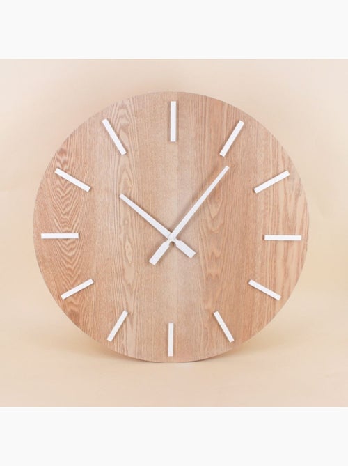 Horloge en bois et métal blanc 60cm - Kiabi
