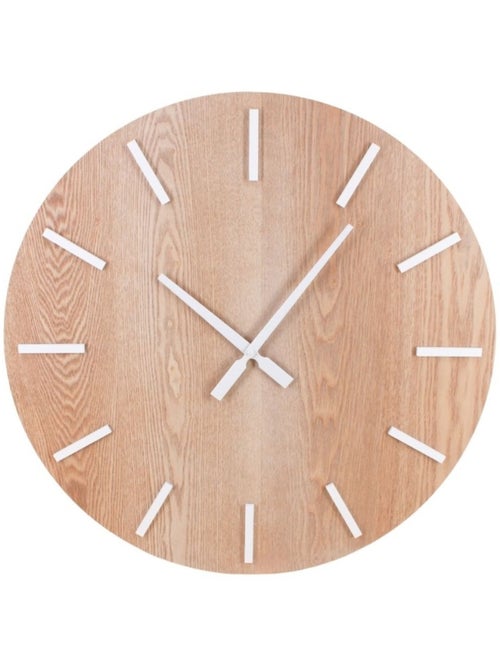 Horloge en bois et métal blanc 60cm - Kiabi