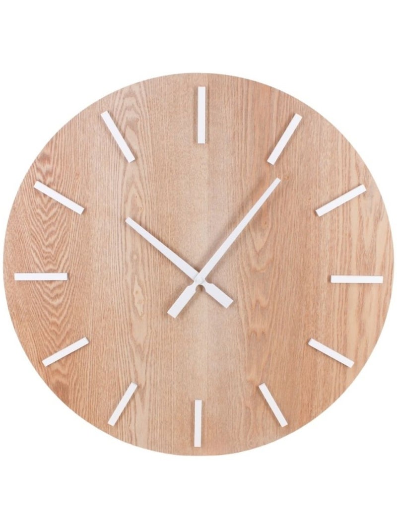Horloge en bois et métal blanc 60cm Beige - Kiabi