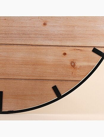 Horloge en bois et métal noir 60cm
