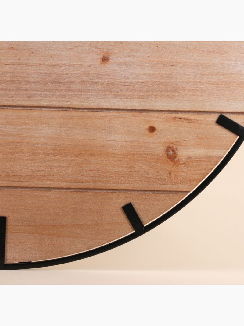 Horloge en bois et métal noir 60cm Beige - Kiabi