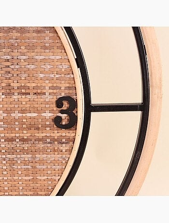 Horloge en rotin et bambou 60cm