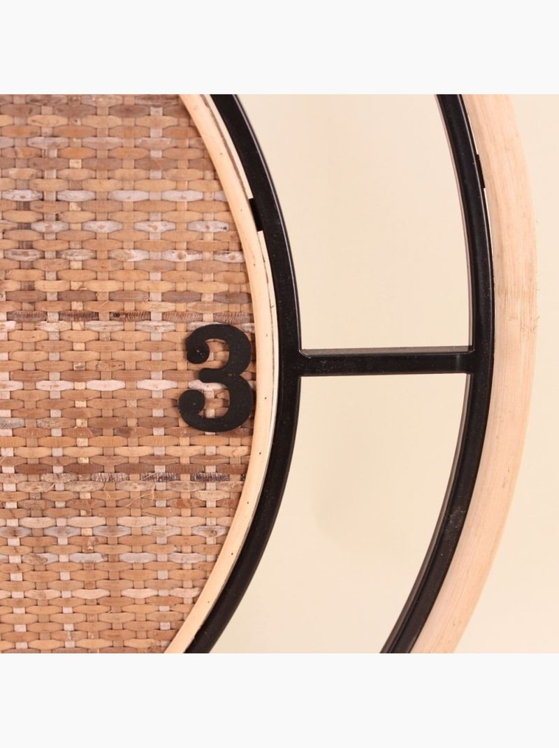 Horloge en rotin et bambou 60cm Beige - Kiabi