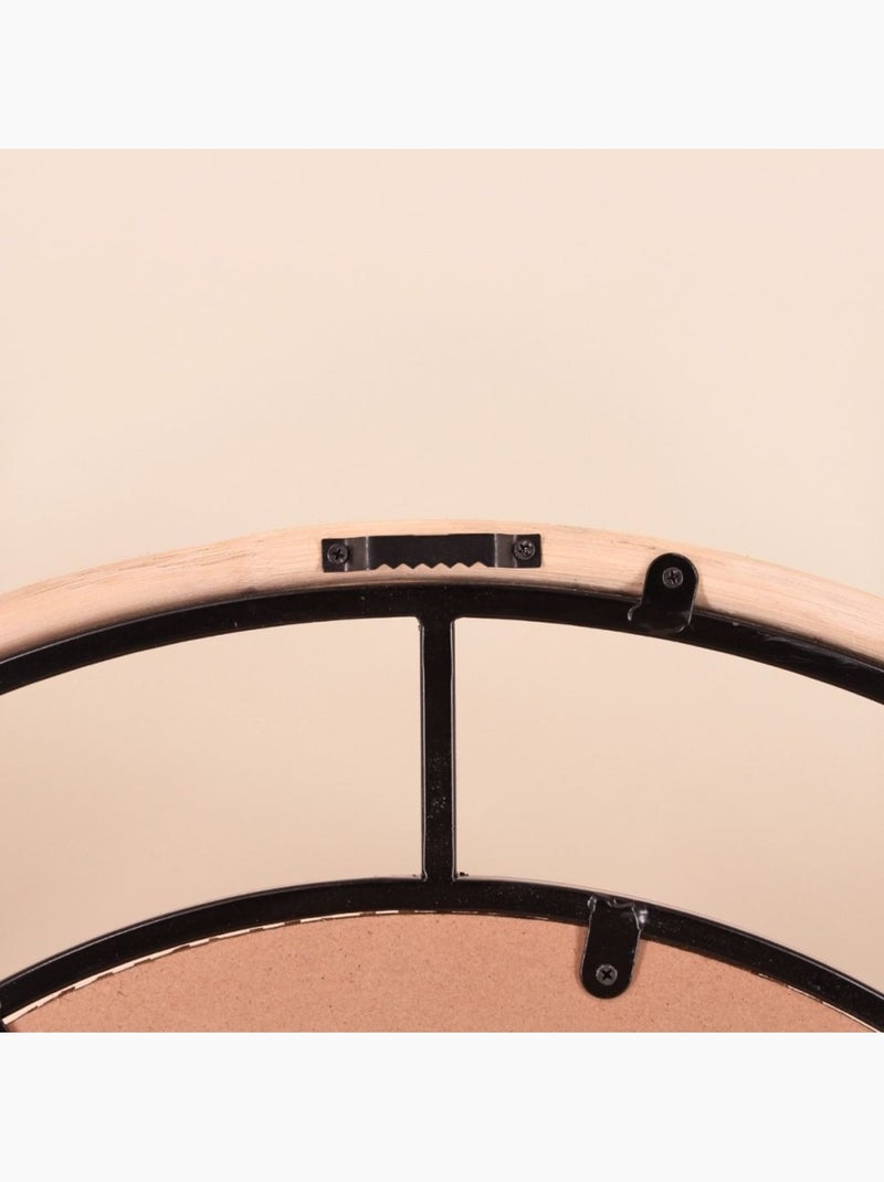Horloge en rotin et bambou 60cm Beige - Kiabi