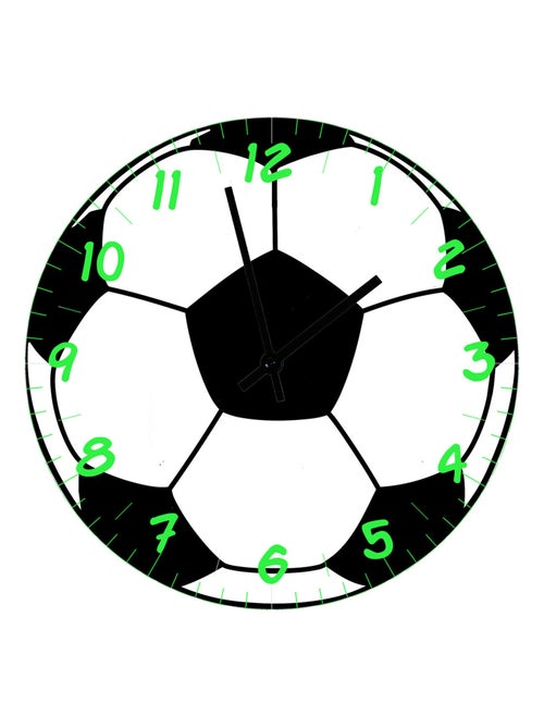 Horloge en verre ballon de football - Kiabi