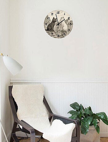 Horloge en verre chats de Paris