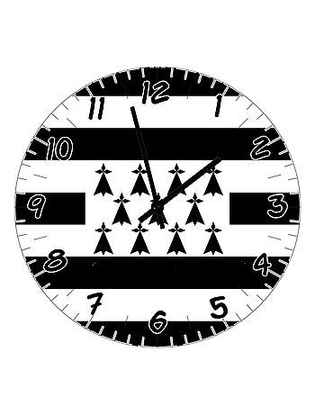 Horloge en verre drapeau breton