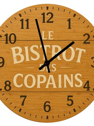 Horloge en verre le bistrot des copains