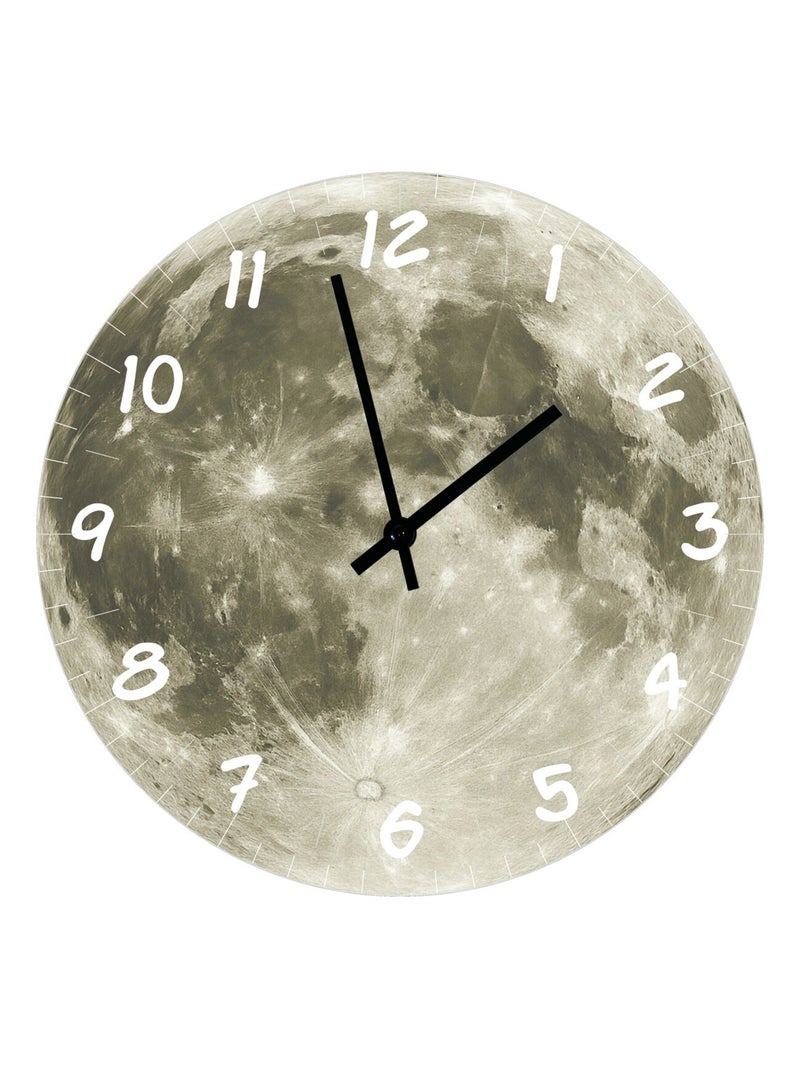 Horloge en verre lune 29 cm Gris - Kiabi