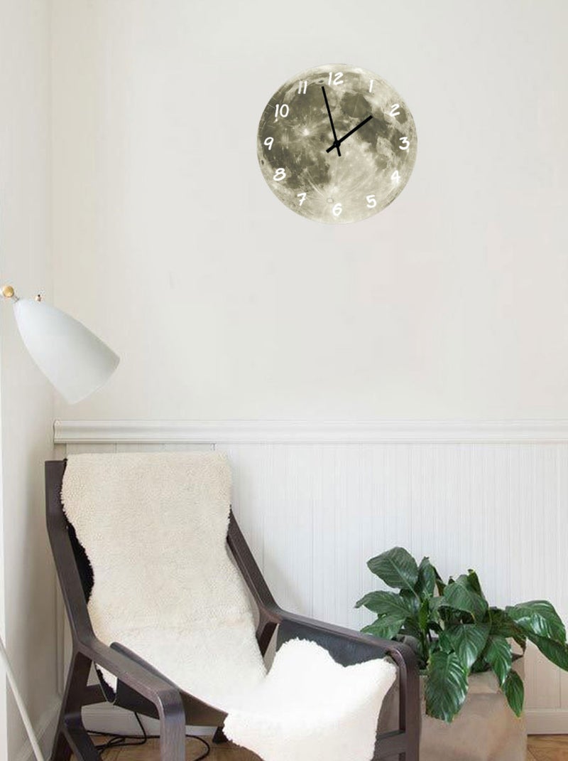 Horloge en verre lune 29 cm Gris - Kiabi