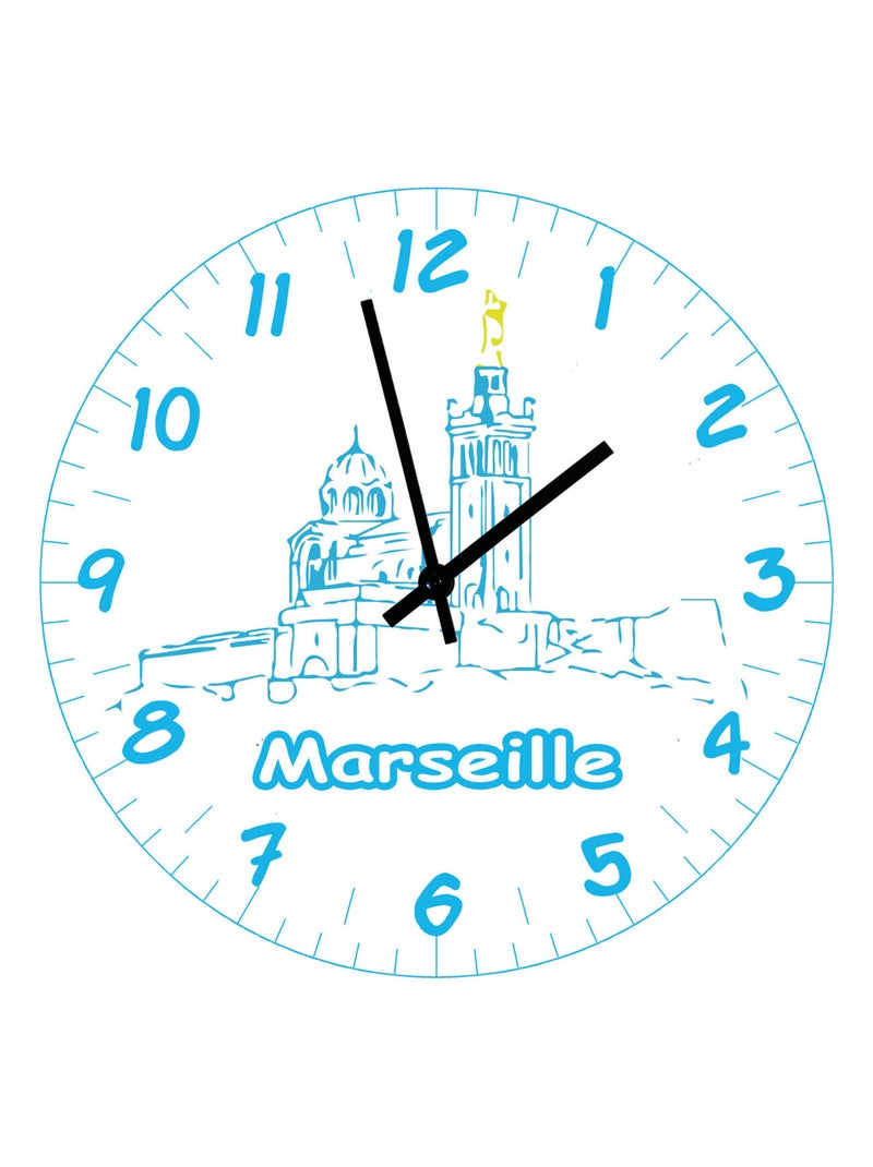 Horloge en verre Marseille 29 cm Blanc - Kiabi