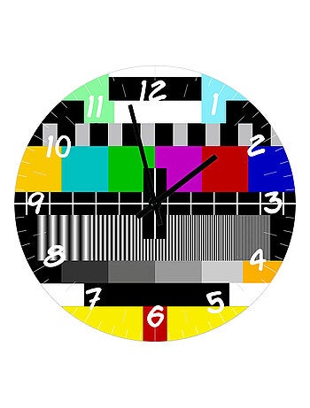 Horloge en verre mire télévisuelle 29 cm