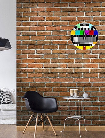 Horloge en verre mire télévisuelle 29 cm