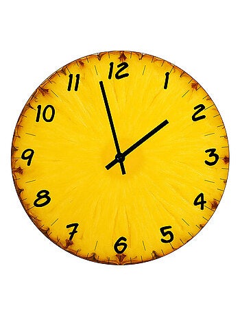 Horloge en verre tranche d'ananas 29 cm