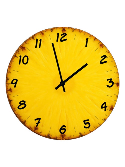 Horloge en verre tranche d'ananas 29 cm - Kiabi