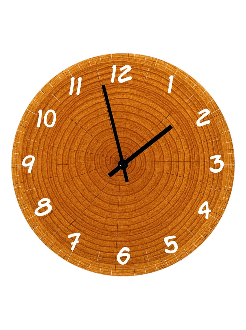 Horloge en verre tranche de bois 29 cm Marron - Kiabi