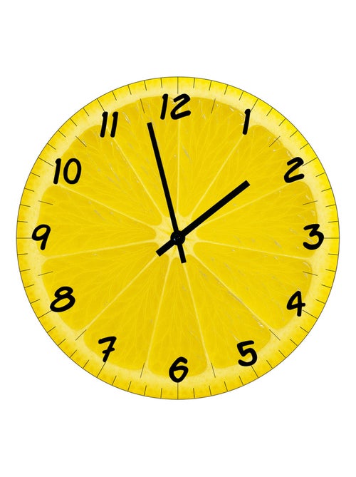Horloge en verre tranche de citron 29 cm - Kiabi
