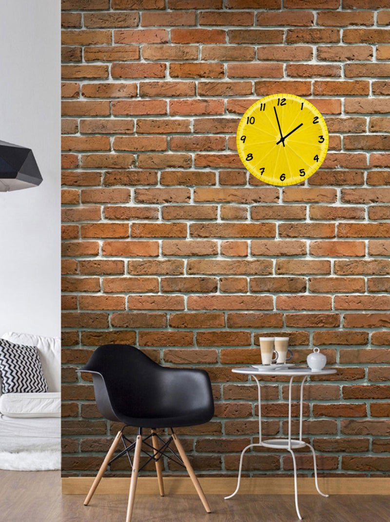 Horloge en verre tranche de citron 29 cm Jaune - Kiabi