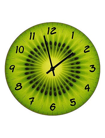 Horloge en verre tranche de kiwi 29 cm