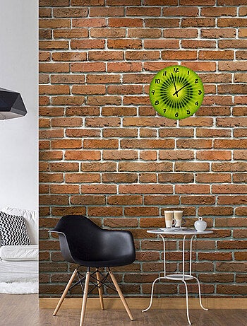 Horloge en verre tranche de kiwi 29 cm