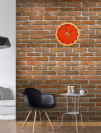 Horloge en verre tranche de pamplemousse 29 cm