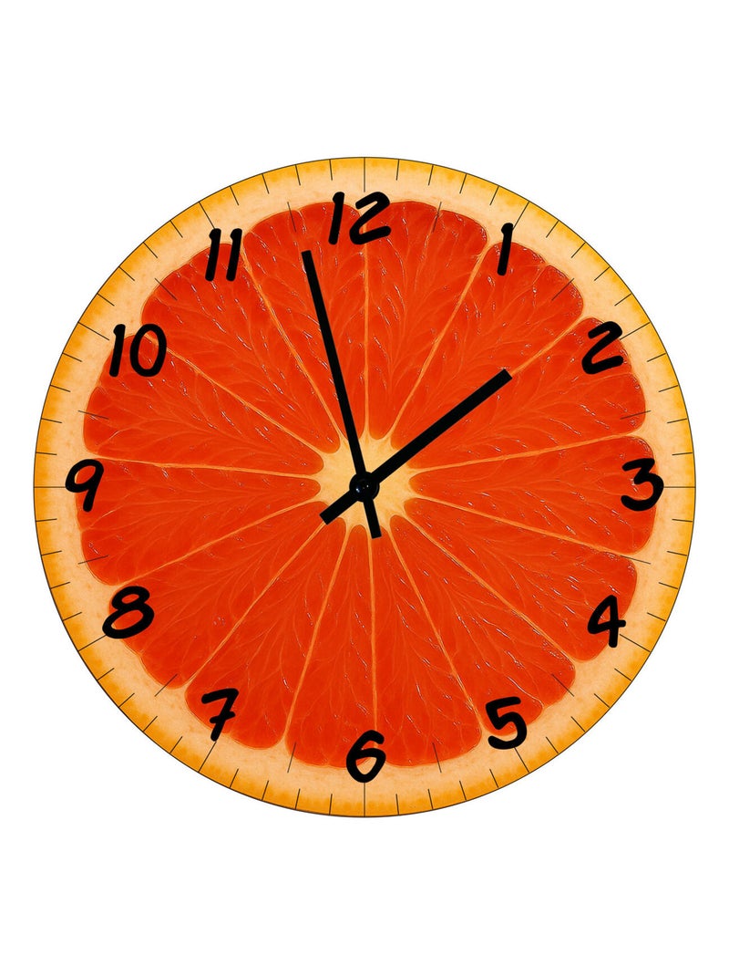 Horloge en verre tranche de pamplemousse 29 cm Orange - Kiabi