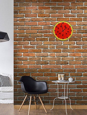 Horloge en verre tranche de pastèque 29 cm