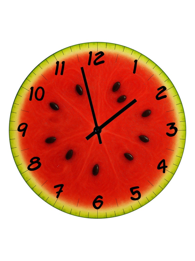 Horloge en verre tranche de pastèque 29 cm Rouge - Kiabi