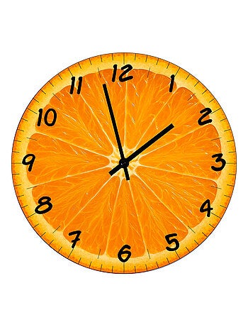 Horloge en verre tranche d'orange 29 cm