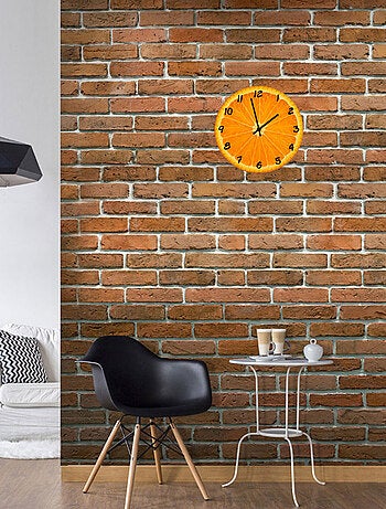 Horloge en verre tranche d'orange 29 cm