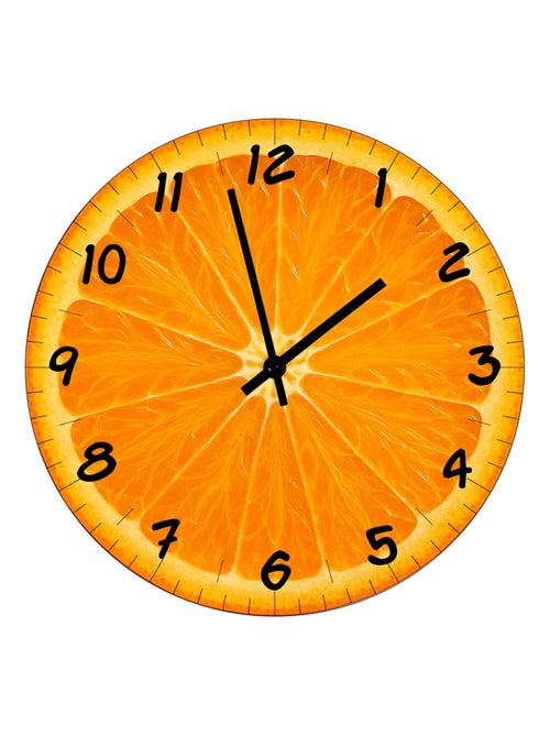 Horloge en verre tranche d'orange 29 cm - Kiabi
