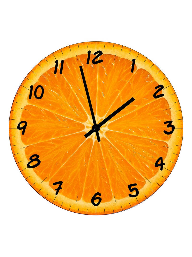 Horloge en verre tranche d'orange 29 cm Orange - Kiabi