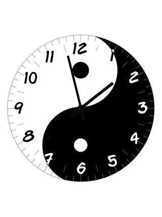 Horloge en verre yin et yang