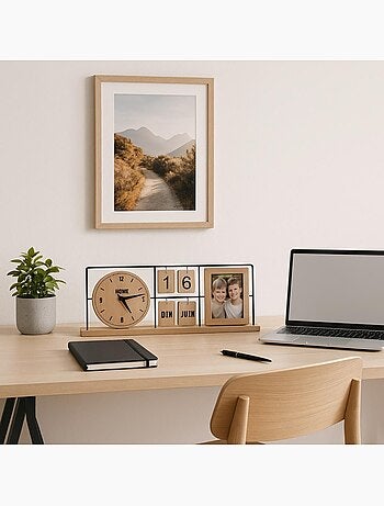 Horloge ephéméride 56x21cm