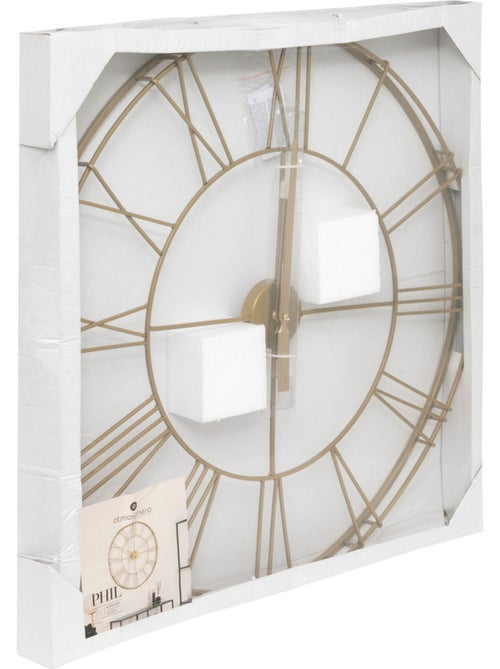 Horloge filaire dorée design 3D PHIL - Kiabi