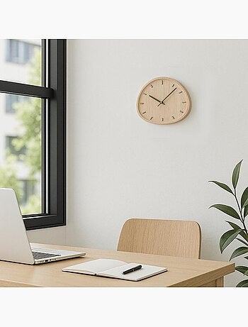 Horloge forme organique, détails métal - AFIBEL