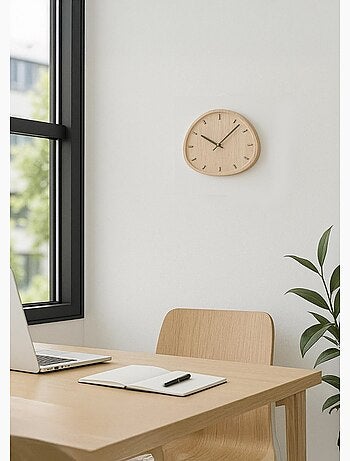 Horloge forme organique, détails métal - AFIBEL