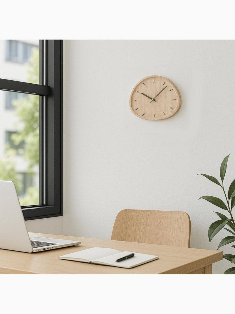 Horloge forme organique, détails métal - AFIBEL Bois naturel - Kiabi