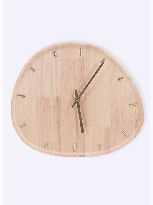 Horloge forme organique, détails métal - Kiabi