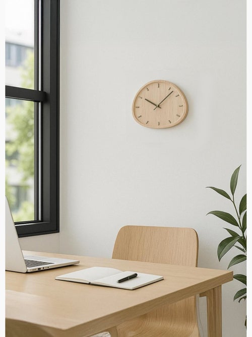 Horloge forme organique, détails métal - Kiabi