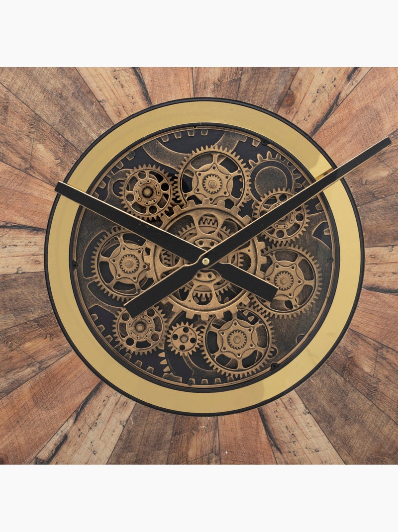 Horloge mécanique à engrenages KEANE Marron - Kiabi