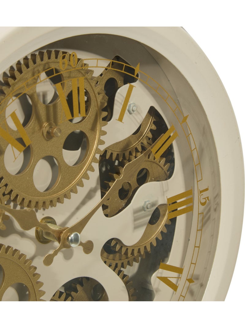 Horloge mécanique à poser engrenages apparents JANIS Sable - Kiabi