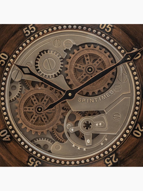 Horloge mécanique acier engrenages mobiles yoni - Kiabi