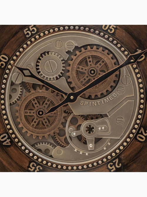 Horloge mécanique acier engrenages mobiles yoni - Kiabi