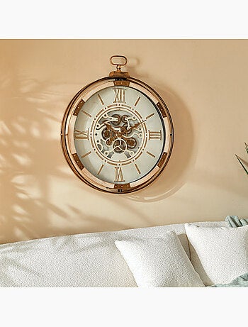 Horloge mécanique bois et fonte engrenages laiton SONIKA